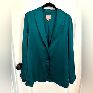 Show Me Your Mumu Silk Green Blazer